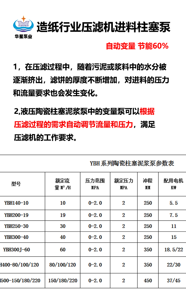 造紙行業(yè)壓濾機進(jìn)料柱塞泵